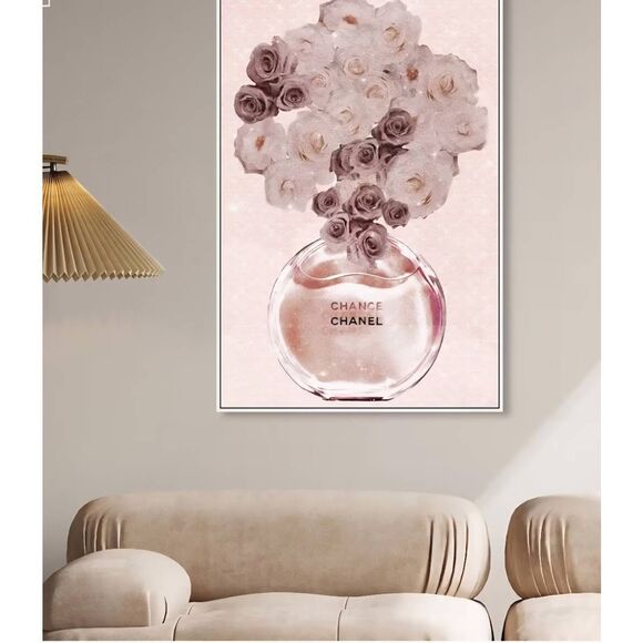 Design District Sweet Escape Chanel Flowers Hand Embellished Framed Wall Decor - Picture 2 of 9